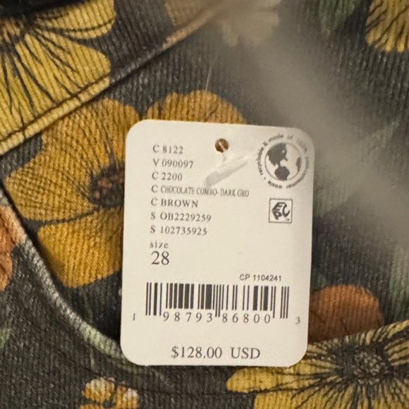 Free People Floral Jeans Deep Trance printed size 28 - Picture 3 of 5